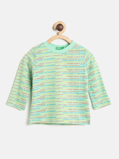 

United Colors of Benetton Boys Green & Red Printed Round Neck T-shirt
