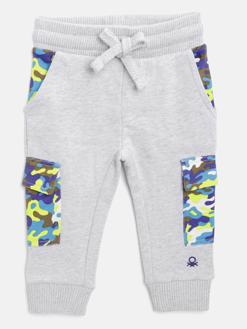

United Colors of Benetton Boys Grey Melange Camouflage Print Detail Joggers