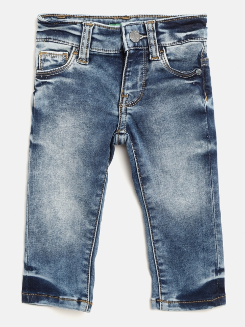 

United Colors of Benetton Boys Blue Slim Fit Mid-Rise Clean Look Stretchable Jeans