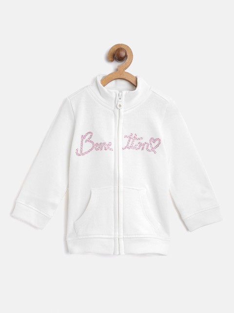 

United Colors of Benetton Girls Off-White Solid Sweatshirt