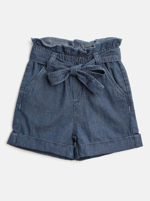 

United Colors of Benetton Girls Navy Blue Solid Regular Fit Shorts