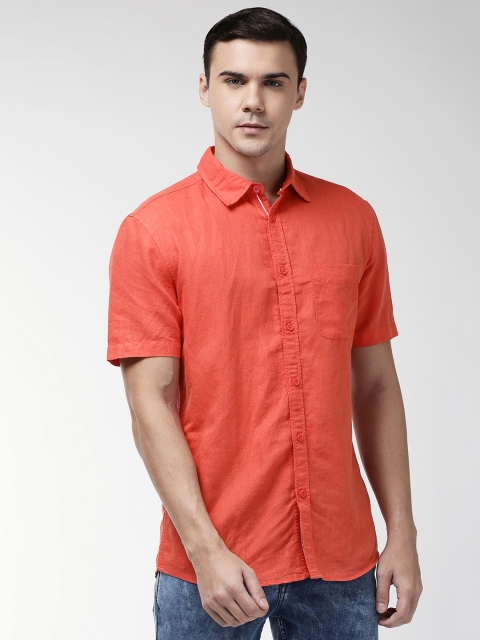 

Marks & Spencer Men Coral Orange Regular Fit Solid Casual Shirt