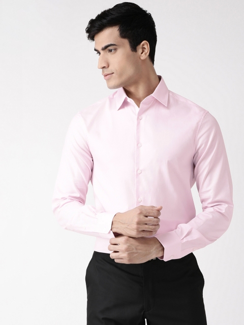 

Marks & Spencer Men Pink Slim Fit Self Design Formal Shirt