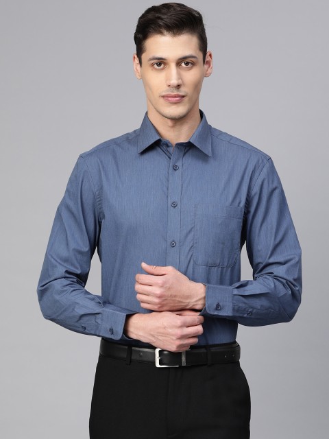 

Marks & Spencer Men Navy Blue Regular Fit Solid Formal Shirt