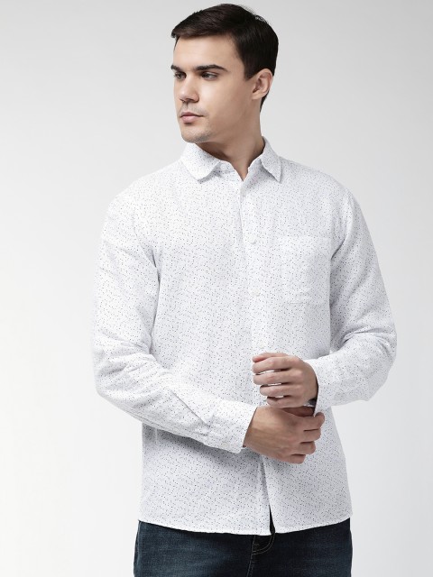 

Marks & Spencer Men White & Blue Regular Fit Printed Casual Shirt
