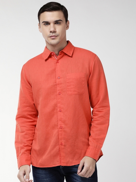 

Marks & Spencer Men Peach-Coloured Regular Fit Solid Casual Shirt