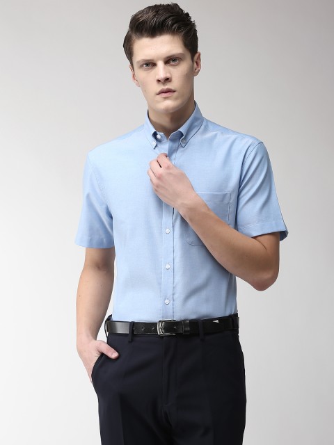 

Marks & Spencer Men Blue Tailored Fit Solid Formal Shirt