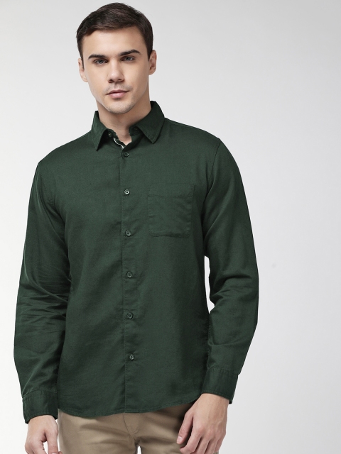 

Marks & Spencer Men Green Regular Fit Solid Casual Shirt