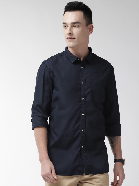 

Marks & Spencer Men Navy Blue Slim Fit Solid Casual Shirt