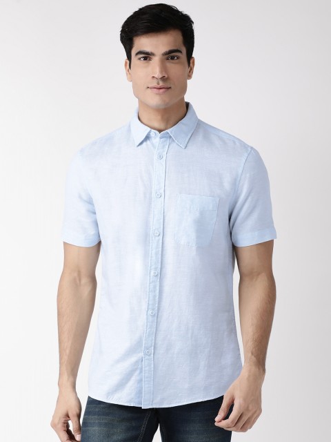 

Marks & Spencer Men Blue Regular Fit Solid Casual Shirt