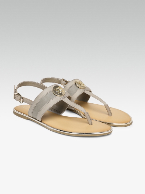 

Tommy Hilfiger Women Beige Solid T-Strap Flats