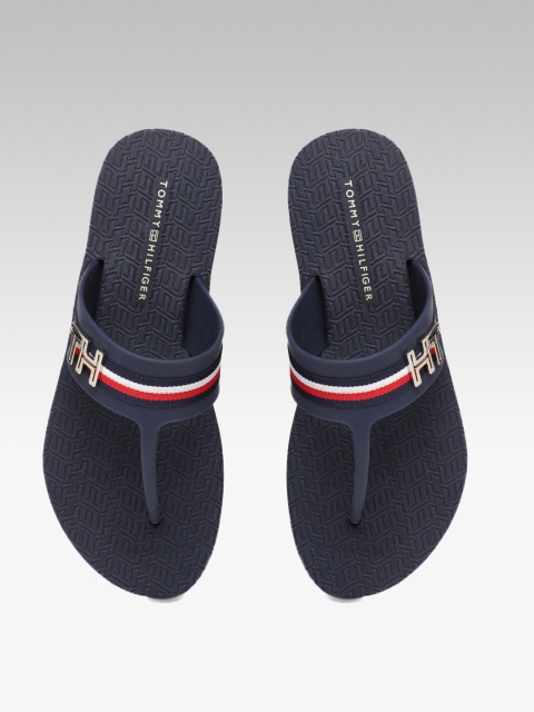

Tommy Hilfiger Women Blue Self Design Slip-On Flipflops