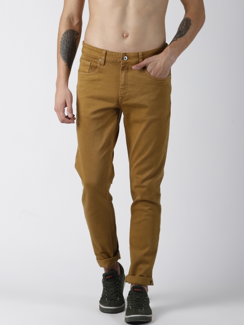 

Blue Saint Men Brown Slim Fit Solid Regular Trousers