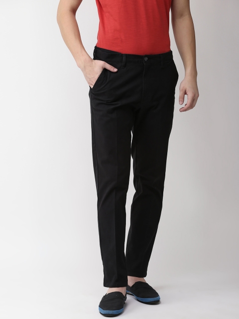 

Marks & Spencer Men Black Regular Fit Solid Trousers