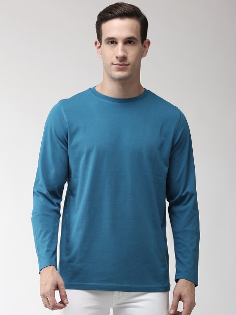 

Marks & Spencer Men Teal Blue Solid Round Neck T-shirt