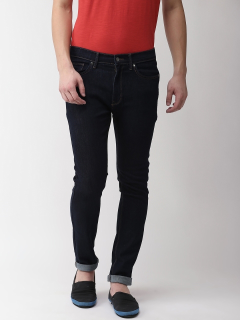

Marks & Spencer Men Navy Blue Skinny Fit Mid-Rise Clean Look Stretchable Jeans