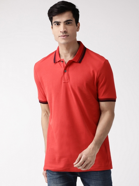 

Marks & Spencer Men Red Solid Polo Collar T-shirt