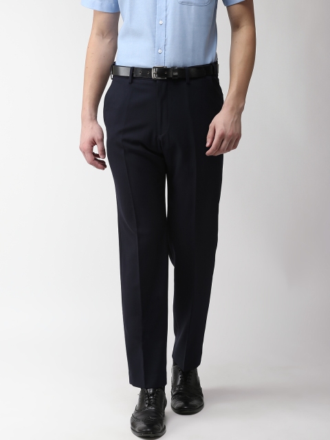 

Marks & Spencer Men Navy Blue Regular Fit Solid Formal Trousers