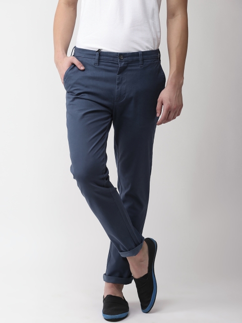 

Marks & Spencer Men Blue Slim Fit Solid Chinos