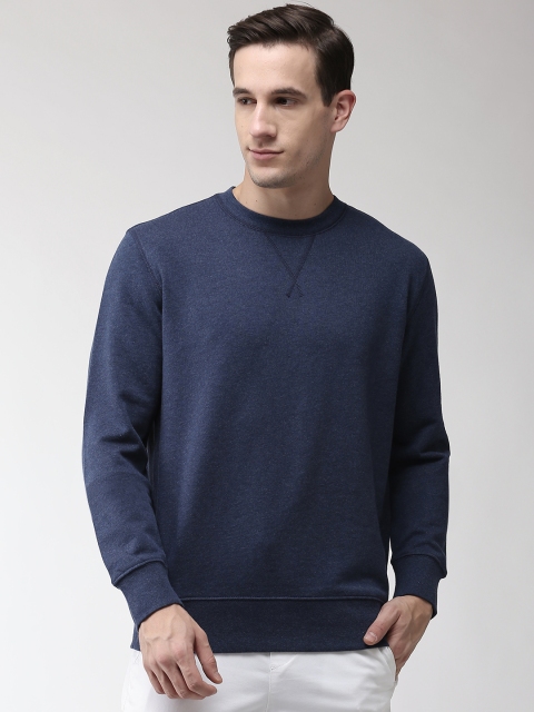 

Marks & Spencer Men Navy Blue Solid Sweatshirt