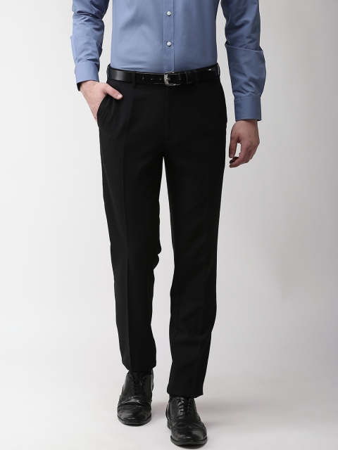 

Marks & Spencer Men Black Slim Fit Solid Formal Trousers