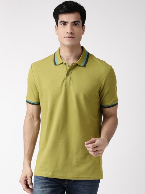 

Marks & Spencer Men Green Solid Polo Collar T-shirt