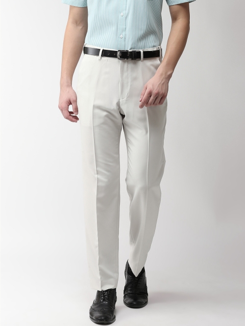 

Marks & Spencer Men Off-White Regular Fit Solid Formal Trousers