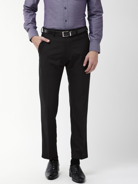 

Marks & Spencer Men Black Slim Fit Solid Formal Trousers