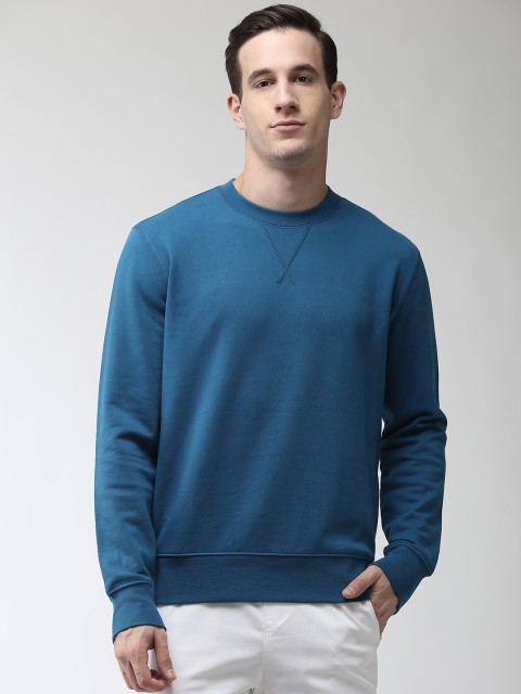 

Marks & Spencer Men Teal Blue Solid Sweatshirt