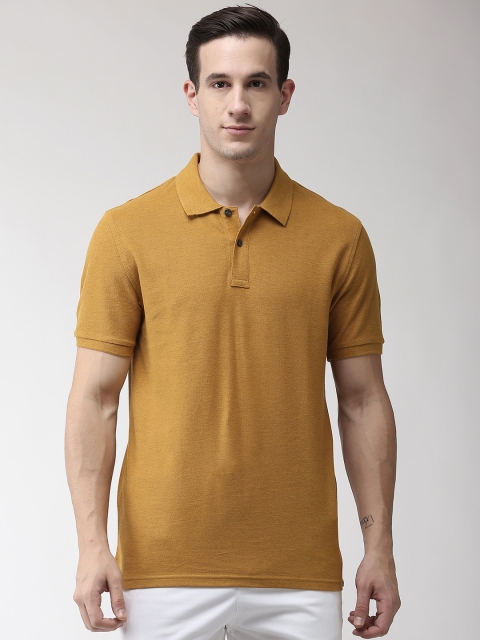 

Marks & Spencer Men Mustard Yellow Solid Polo Collar T-shirt