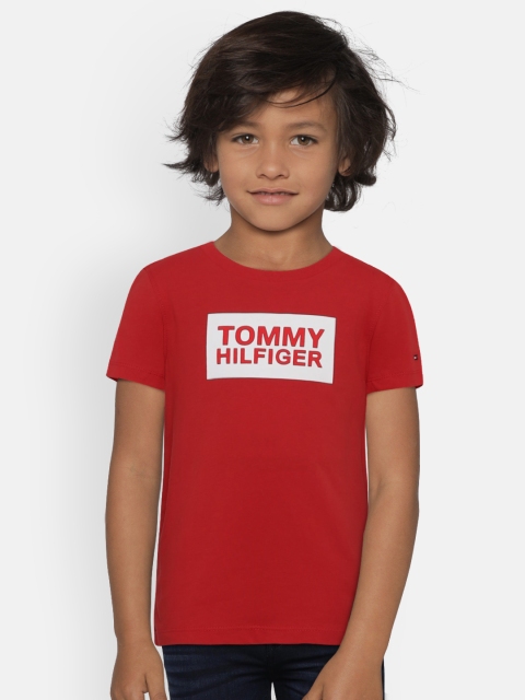 

Tommy Hilfiger Boys Red Printed Round Neck T-shirt