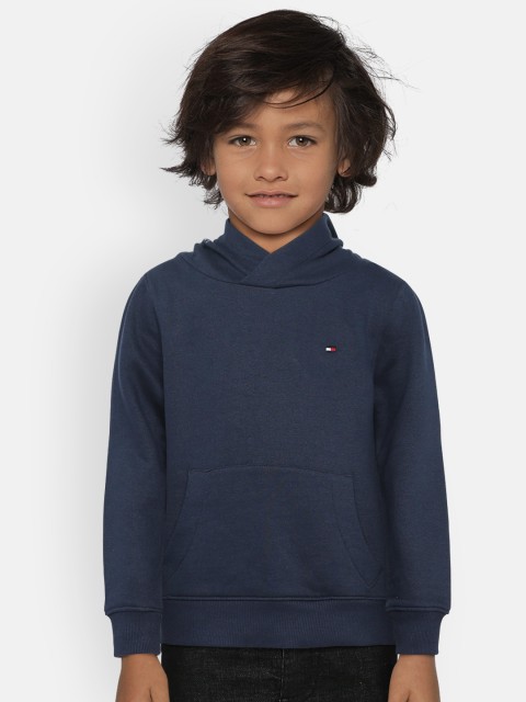 

Tommy Hilfiger Boys Navy Blue Solid Hooded Sweatshirt