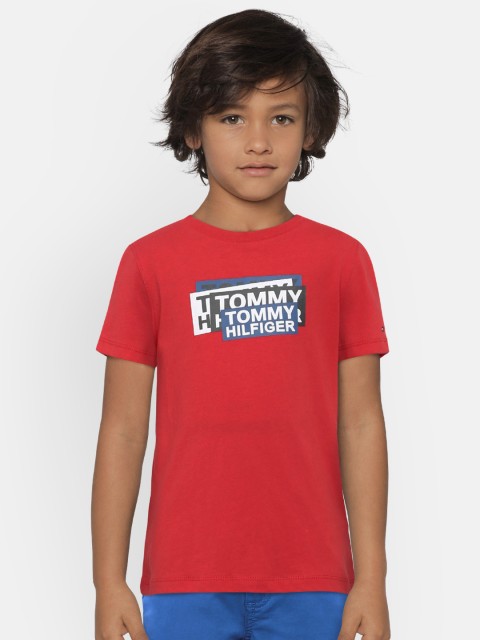 

Tommy Hilfiger Boys Red Printed Round Neck T-shirt