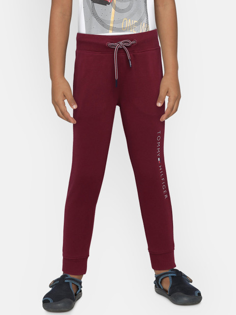 

Tommy Hilfiger Girls Maroon Solid Joggers
