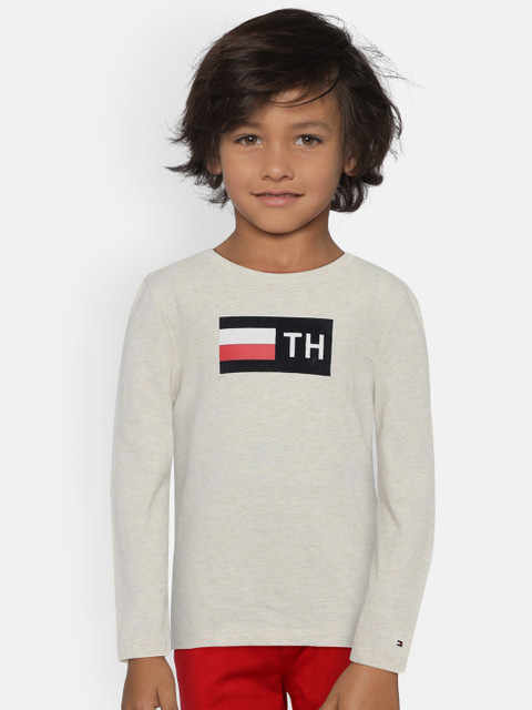 

Tommy Hilfiger Boys Beige Printed Round Neck T-shirt