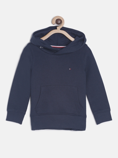 

Tommy Hilfiger Boys Navy Blue Solid Hooded Sweatshirt