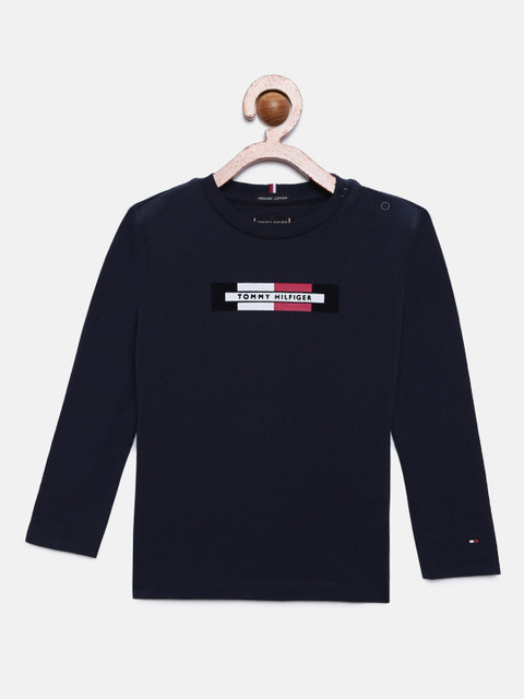 

Tommy Hilfiger Boys Navy Blue Printed Round Neck T-shirt