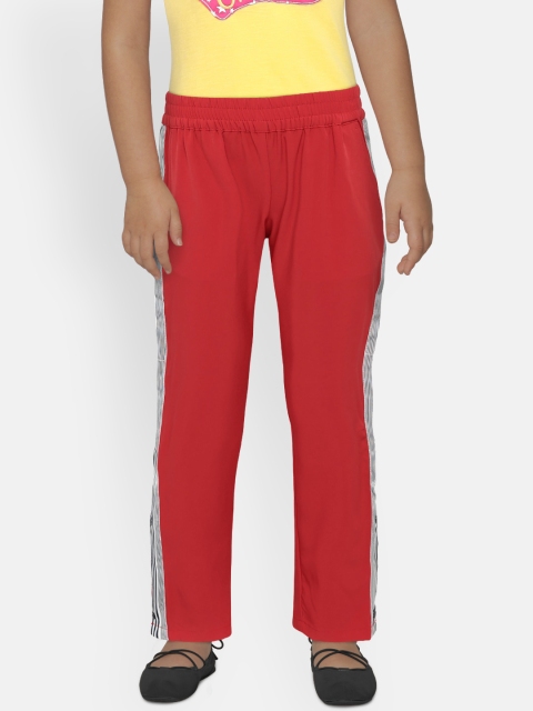 

Tommy Hilfiger Girls Red Regular Fit Solid Trousers