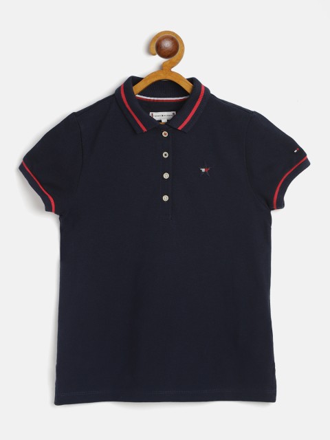 

Tommy Hilfiger Girls Navy Blue Polo Collar T-shirt