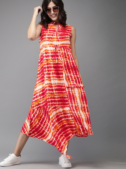 

HERE&NOW Women Printed Red A-Line Dress