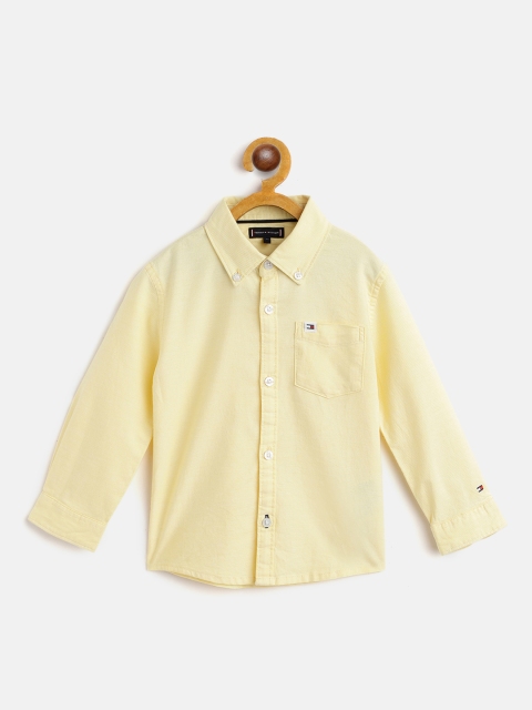 

Tommy Hilfiger Boys Yellow Solid Cotton Casual Shirt