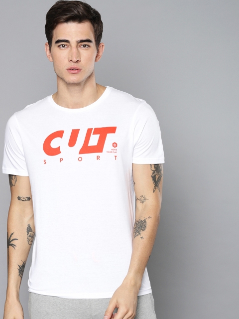 

Cultsport Men White Printed Round Neck T-shirt