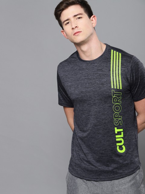 

Cultsport Men Charcoal Grey Printed Round Neck T-shirt