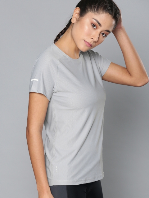 

Cultsport Women Grey Self Design Flydry Active Slim Fit Training T-shirt