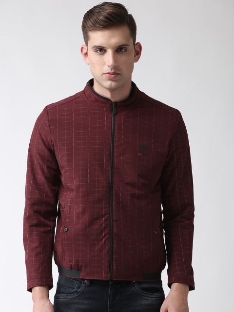 

Fort Collins Men Maroon Checked Tailored Jacket