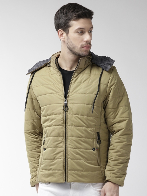 

Fort Collins Men Beige Solid Hooded Padded Jacket