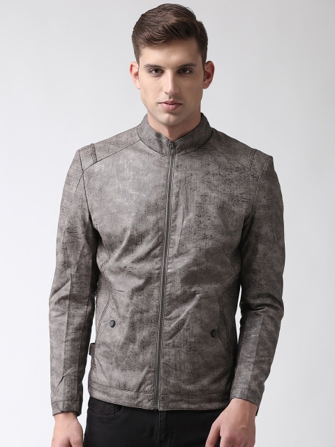 

Fort Collins Men Grey Self Design Tailored Jacket