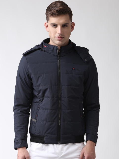 

Fort Collins Men Navy Blue Solid Padded Jacket