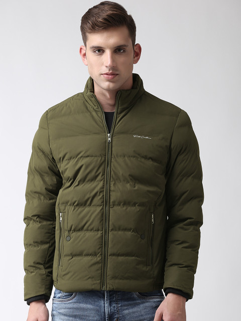 

Fort Collins Men Olive Green Solid Padded Jacket
