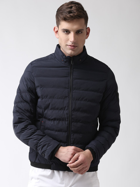 

Fort Collins Men Navy Blue Solid Padded Jacket